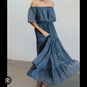 Baltic Born Swiss Dot Maxi dress in Blue